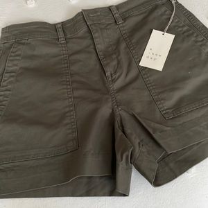Target’s a new day    Mid-waist shorts: olive green size 8 with a little stretch